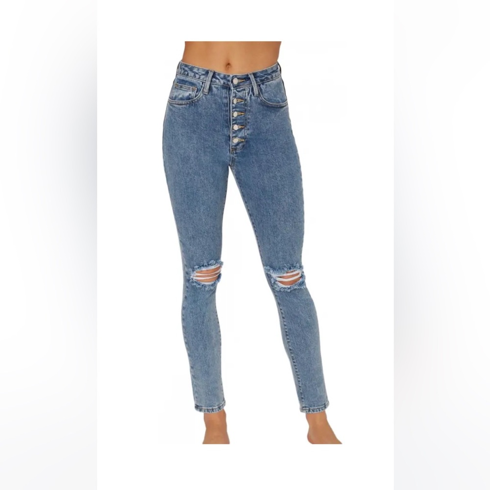 NWT, Weworewhat THE DANIELLE high rise vintage straight jeans, Size 28